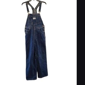 Vintage 90s Levi Strauss & Co Overalls S Medium Blue Wash 100% Cotton Denim